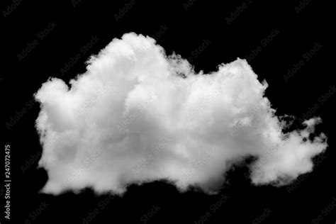 Sky and clouds isolated on black background, Single cloud black and ...