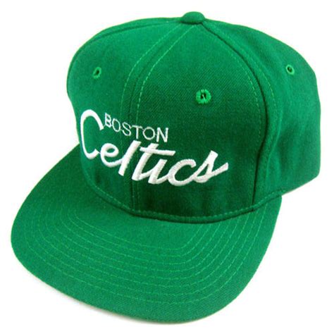 Vintage Snapback Snap Back Hat Boston Celtics Sports Specialties Script 90's Wool New With Tags ...