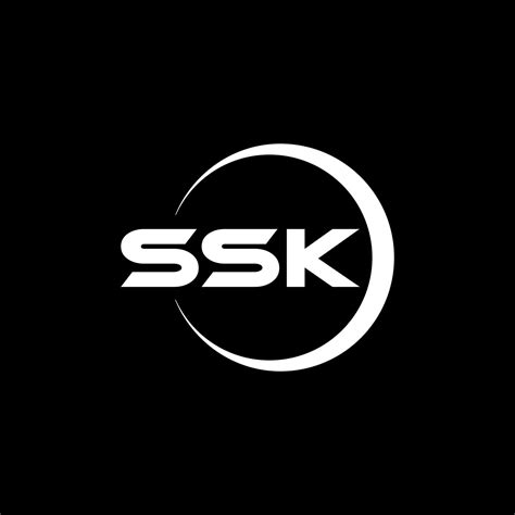 SSK letter logo design with black background in illustrator. Vector ...