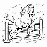 Premium Vector  Horse jumping Over fence Black And White sketch template
