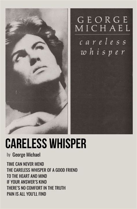 careless whisper | George michael careless whisper, Careless whisper, George michael poster