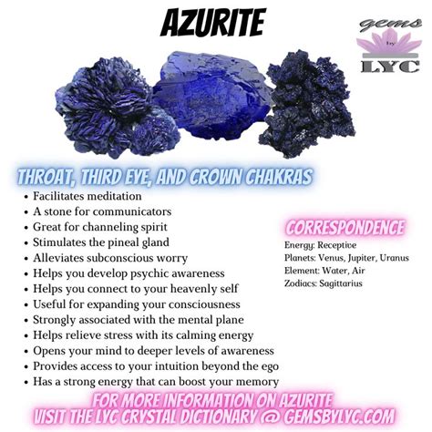 Azurite Properties and Affirmations | Gems By LYC | Crystal healing ...