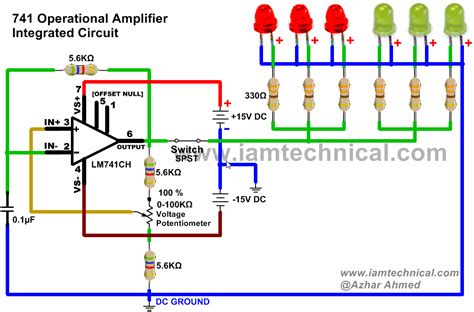 LM741HC Operational Amplifier as an Multivibrator Circuit, Output Frequency 235Hz, Potentiometer ...