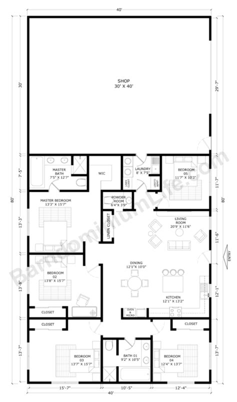 40x80 Barndominium Floor Plans with Shop – What to Consider | Barndominium floor plans, Barn ...