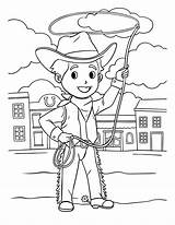Cowboy With Rope Coloring Page For Kids 19979780 Vector Art At Vecteezy sketch template
