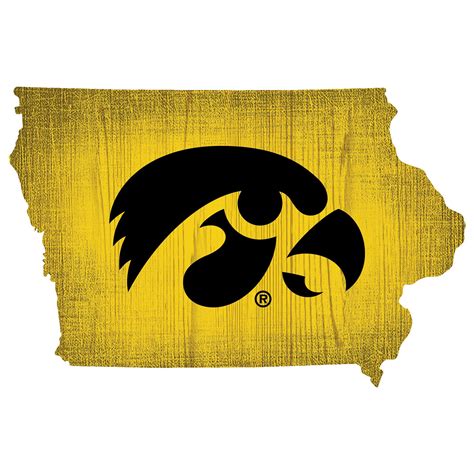 Iowa Hawkeyes 12" Logo State Sign - Walmart.com - Walmart.com