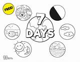 7 Days Of Creation Coloring Pages For Kids Sketch Page sketch template