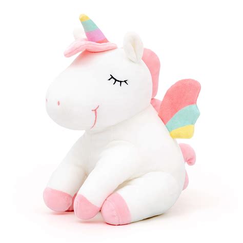 Buy Lazada Unicorn Stuffed Animal Plush Toys Girls Gifts with Rainbow Wings White 12 Inches ...