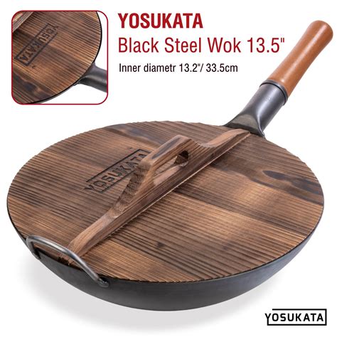 13,5-inch Wooden Wok Lid with Carbonized Finish | Yosukata