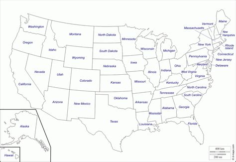 Printable Map Of The Usa With State Names - Printable US Maps