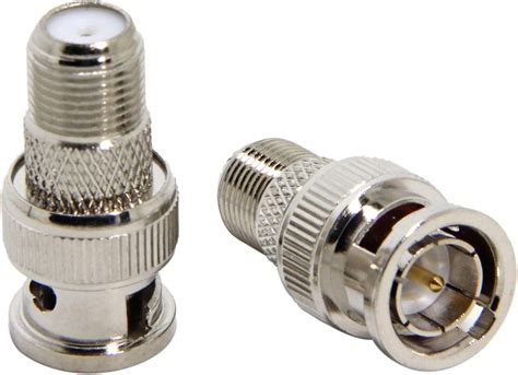 F to BNC Connector, 2-Pack RFAdapter BNC Male Plug to F Female Jack ...