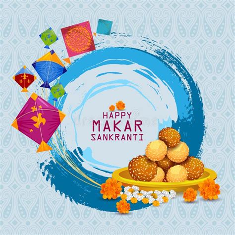 Happy Makar Sankranti Greeting Card Stock Illustration - Illustration ...