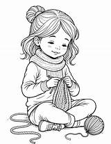 Knitting coloring Page 2 sketch template