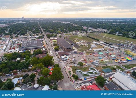 Aerial Fairgrounds Iowa USA Stock Image - Image of entertainment ...