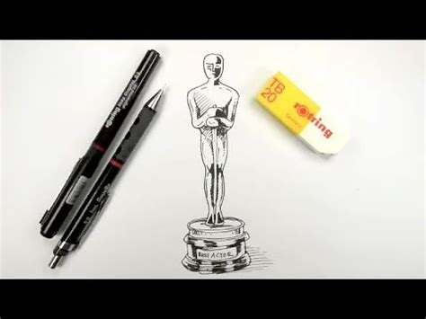 How to draw an Oscar Statue - YouTube