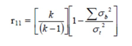 Cronbach alpha formula Information : r11 : Reliability instruments. k :... | Download Scientific ...