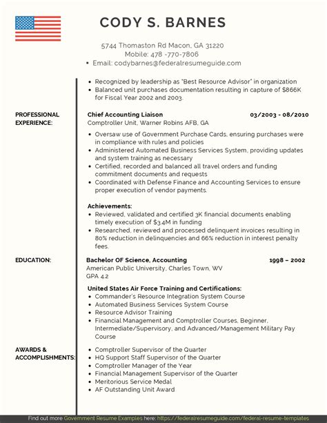 Military Resume: Examples, Template - Free Download | Federal Resume Guide