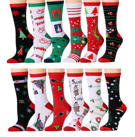 Excell - Excell Ladies Christmas Printed Holiday Non Skid Socks (Assorted 12 Pack A) (Assorted ...