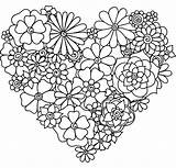 Abstract Heart Coloring Pages sketch template
