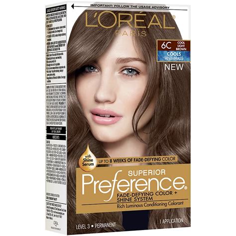 L'Oreal Paris Superior Preference Permanent Hair Color, 6C Cool Light Brown - Shop Hair Care at ...