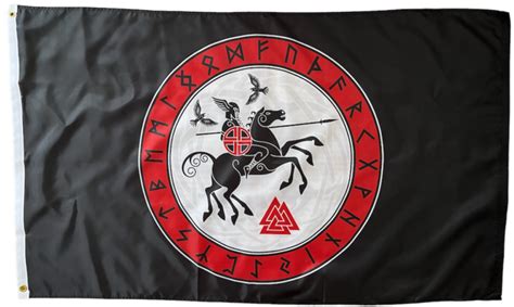 Odin Eight Legged Horse Flag Sleipnir Viking Norse mythology Flag ...