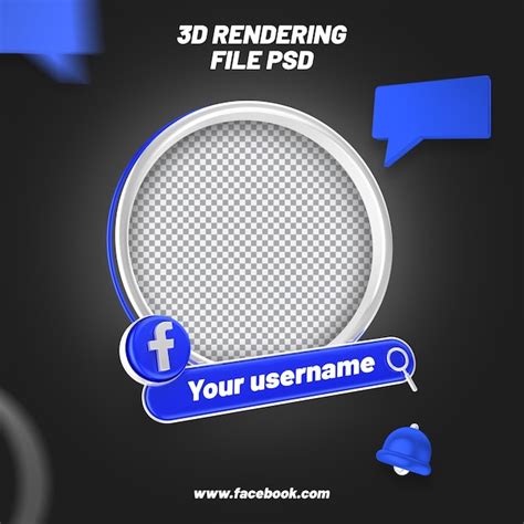 Premium PSD | Round profile 3d frame for facebook on social media