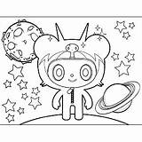 Space Alien Horn Coloring Page sketch template