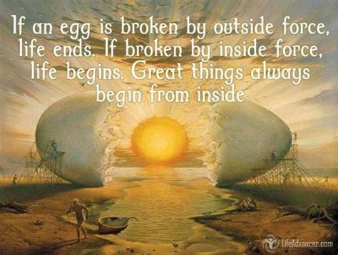 If an egg is broken by outside force, life ends #motivational #quotes ...