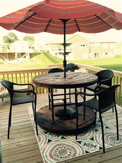 Outdoor Coffee Table With Umbrella Hole Design | Roy Home Design