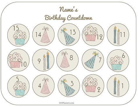 Free Printable Birthday Countdown | Customize Online