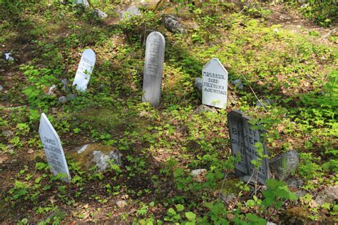 Graves at the Gold Rush Cemetery at Skagway, Alaska