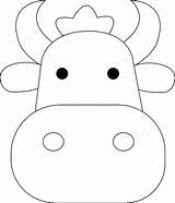 Cow Head Coloring Pages sketch template