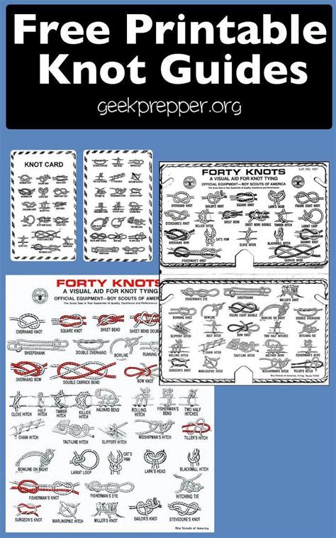 4 Best Handy Knot Guides You Can Print & Practice Anywhere | Knots guide, Scout knots, Knots