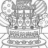 Happy Birthday Cake Coloring Page sketch template
