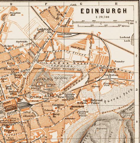 Old Map of Edinburgh Scotland 1890 Vintage Map Wall Map Print - VINTAGE ...