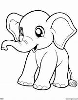 Cute Elephant Coloring Page sketch template
