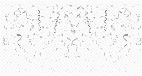 Silver Ribbon Confetti Streamers Party Image PNG | Citypng