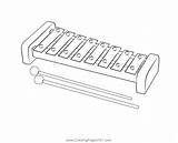 Xylophone Printable Coloring Page sketch template