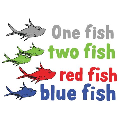 One fish two fish red fish blue fish, dr seuss svg, dr seuss quotes, d – SVGTrending Red Fish ...