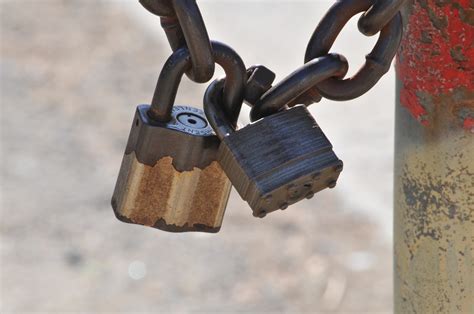 Two Padlocks On A Chain Free Stock Photo - Public Domain Pictures