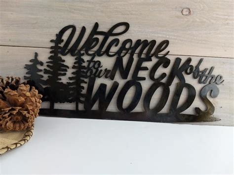 Rustic Metal Welcome Sign Porch Wall Decor Cabin Welcome - Etsy