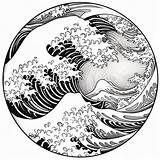 Tsunami Coloring Page For Adults  Free Printable In 2024 Ocean Waves sketch template