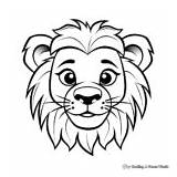 Lion Face Coloring Pages  Free & Printable sketch template