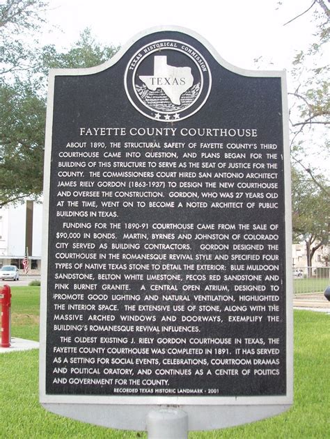 Fayette County Courthouse - TEXAS HISTORICAL MARKERS