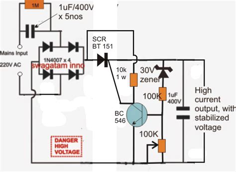 Transformerless Power Supply Circuit Diagram