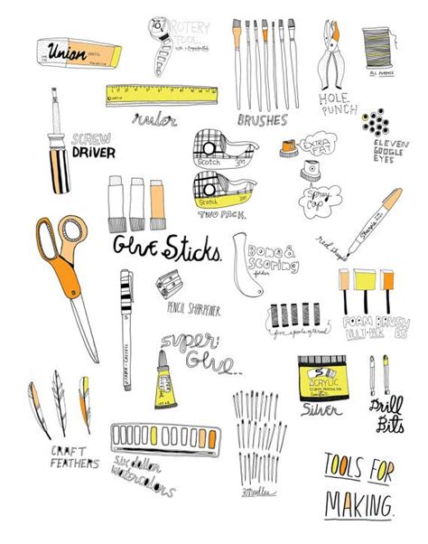 tools for making | Art school supplies, Illustration, Doodle illustration