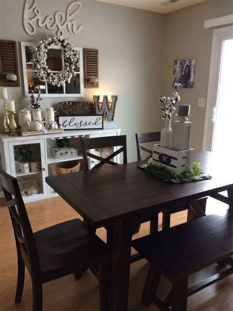 64 Farmhouse Dining Room Decorating Ideas #diningroom #farmhousediningroom #farmhousedecor ~ a ...