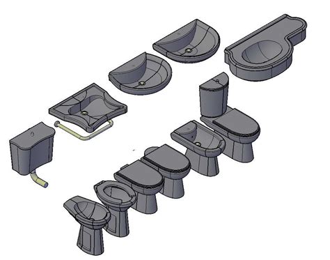 3D CAD Drawing Of Bathroom Fixture AutoCAD File Free Download - Cadbull