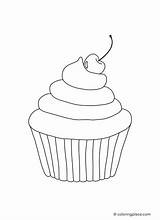 Cupcake Mit Kirsche – Coloring Place sketch template