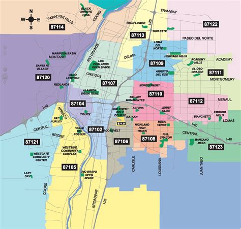 Albuquerque Zip Code Map - Map Of The United States